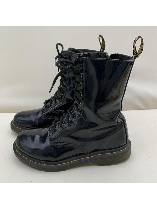 Dr. Martens Shoes - Dr Martens Patent Leather Combat Boots Sz 9 Womens